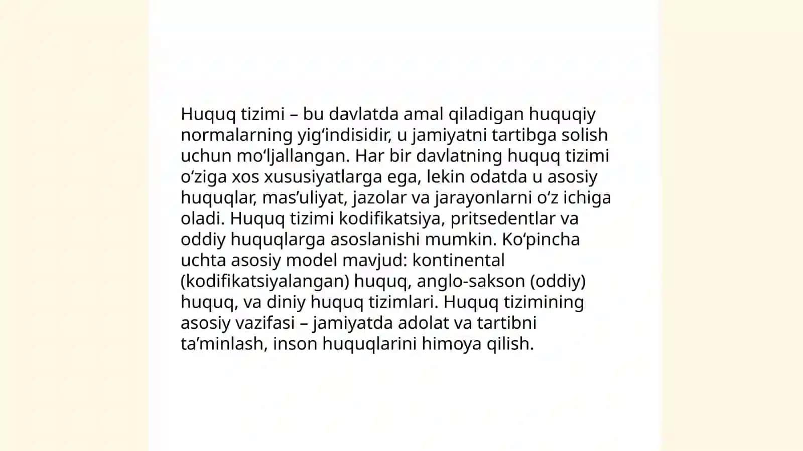 Huquq tizimi va oilalari 3