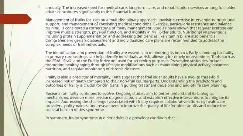 INVESTIGATE COMMON GERIATRIC HEALTH PROBLEMS AND AIDS 3