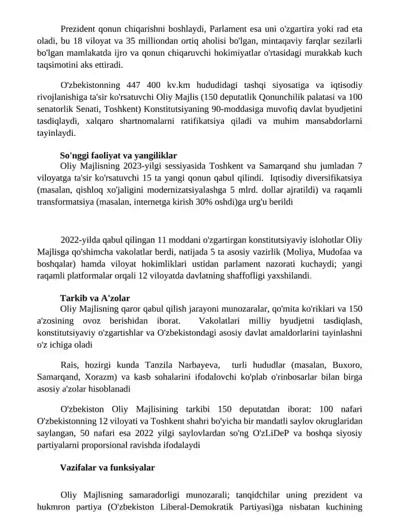 Oʻzbekiston respublikasi oliy majlisi 3