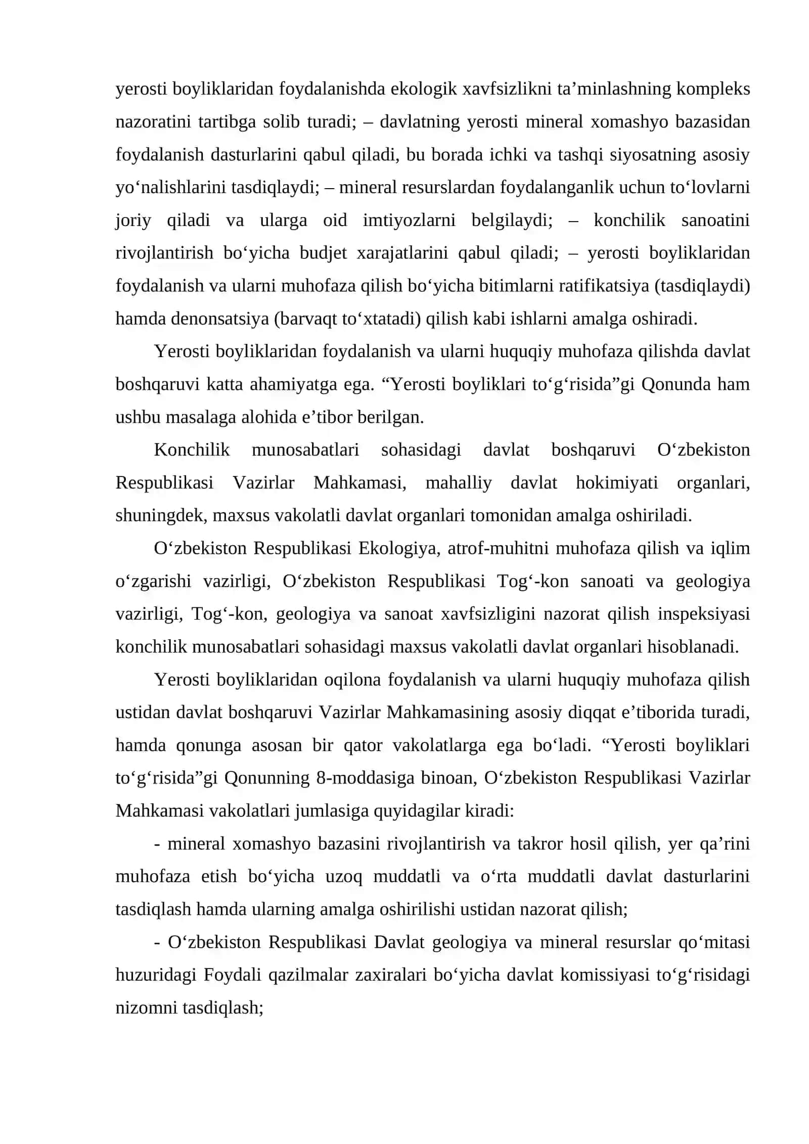 Yerosti konchilik munosabatlarini davlat tomonidan tartibga solish 3