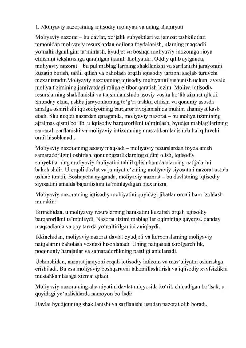 Moliyaviy nazoratni tashkil etishning nazariy va huquqiy asoslari 3