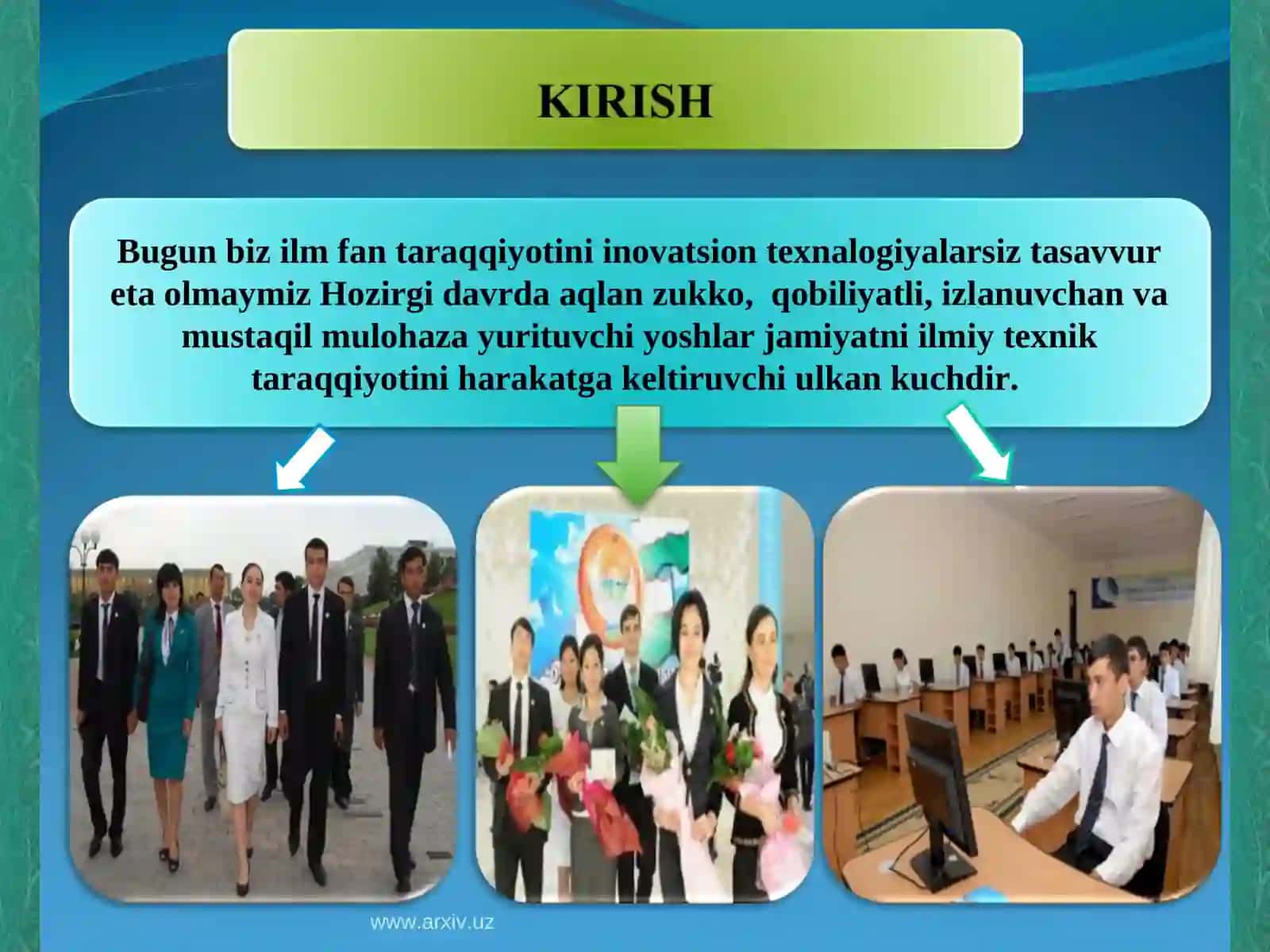 MILLIY G‘OYANIJAMIYATONGIGA SINGDIRISHDA YANGICHA TEXNIKA VA TEXNOLOGIYALARNING O‘RNI 3