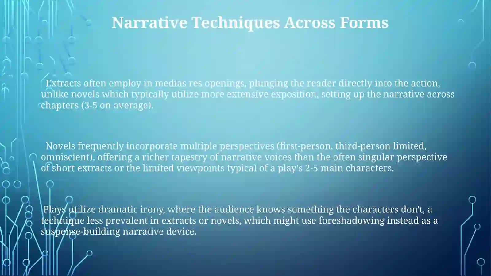 Dramatic Structure: Plays and Novels 3