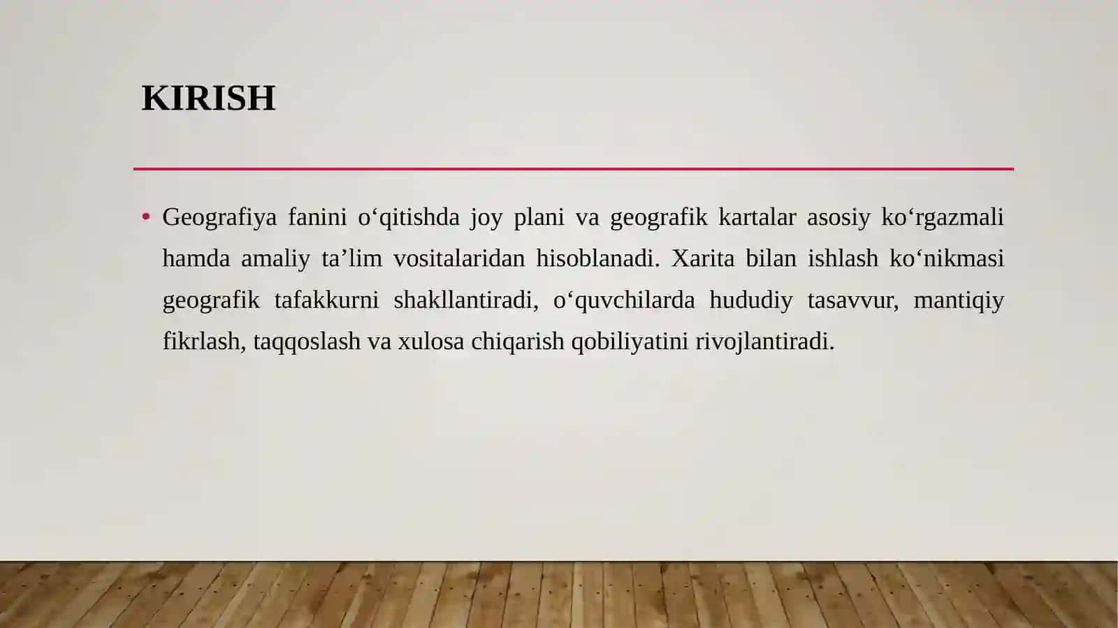Joy plani va geografik kartalarni o‘qitishda masala va mashqlardan foydalanish usuli 3