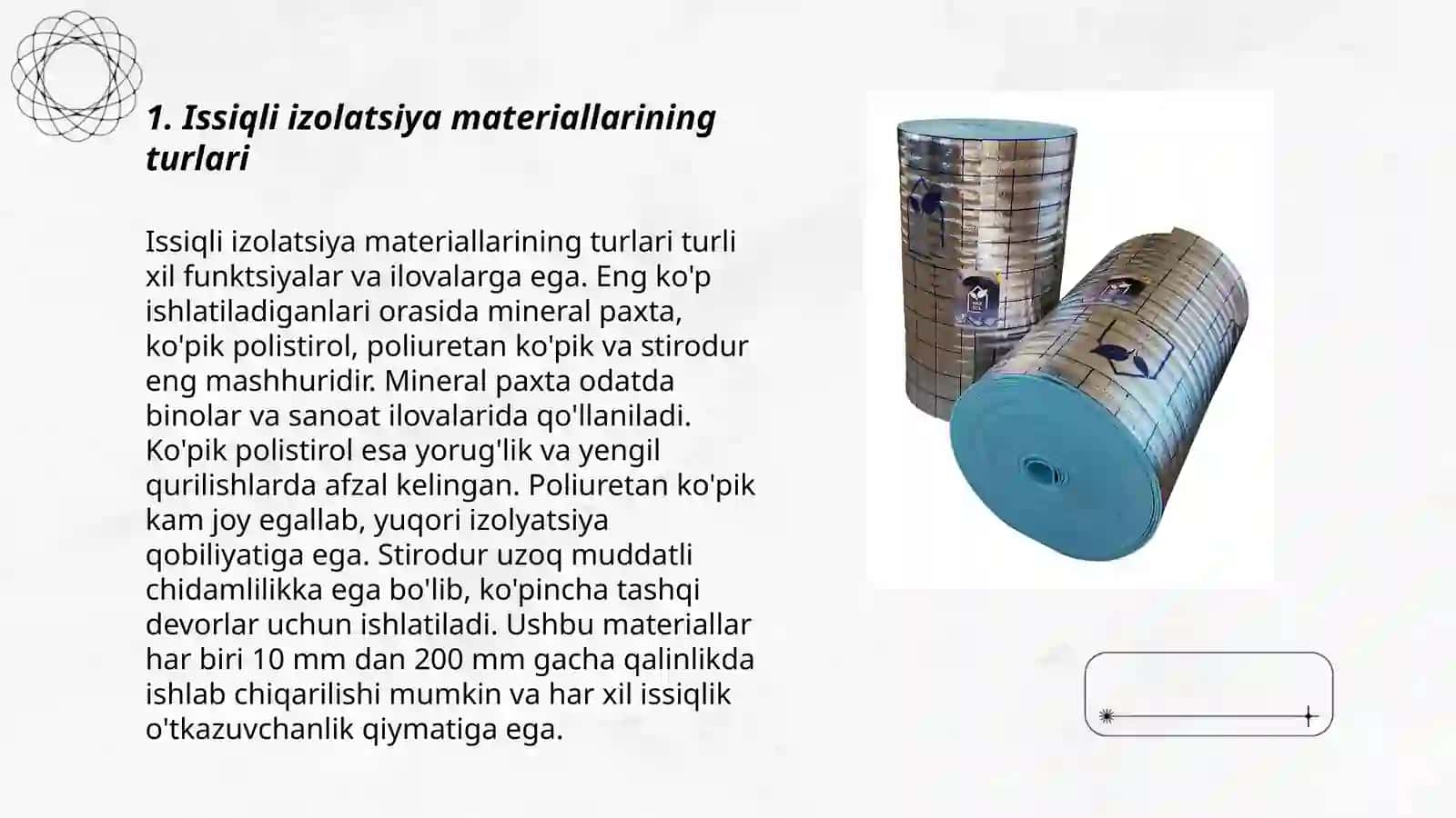 Issiqli izolatsiya materiallari ishlab chiqarish texnalogiyasi 3