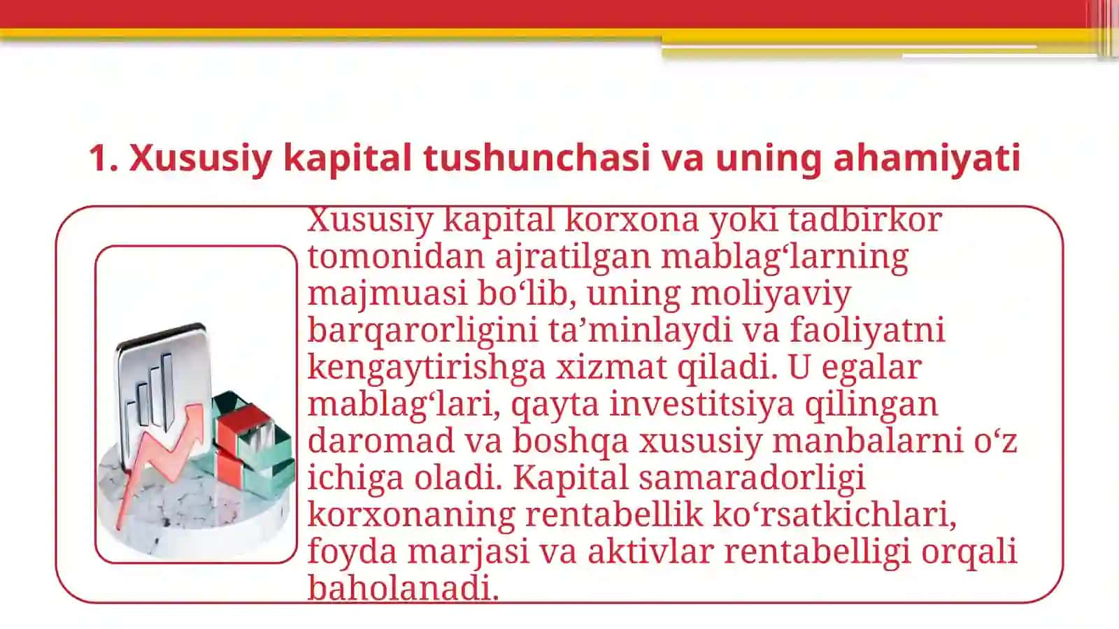 Xususiy kapitaldan foydalanish samaradorligining tahlili 3
