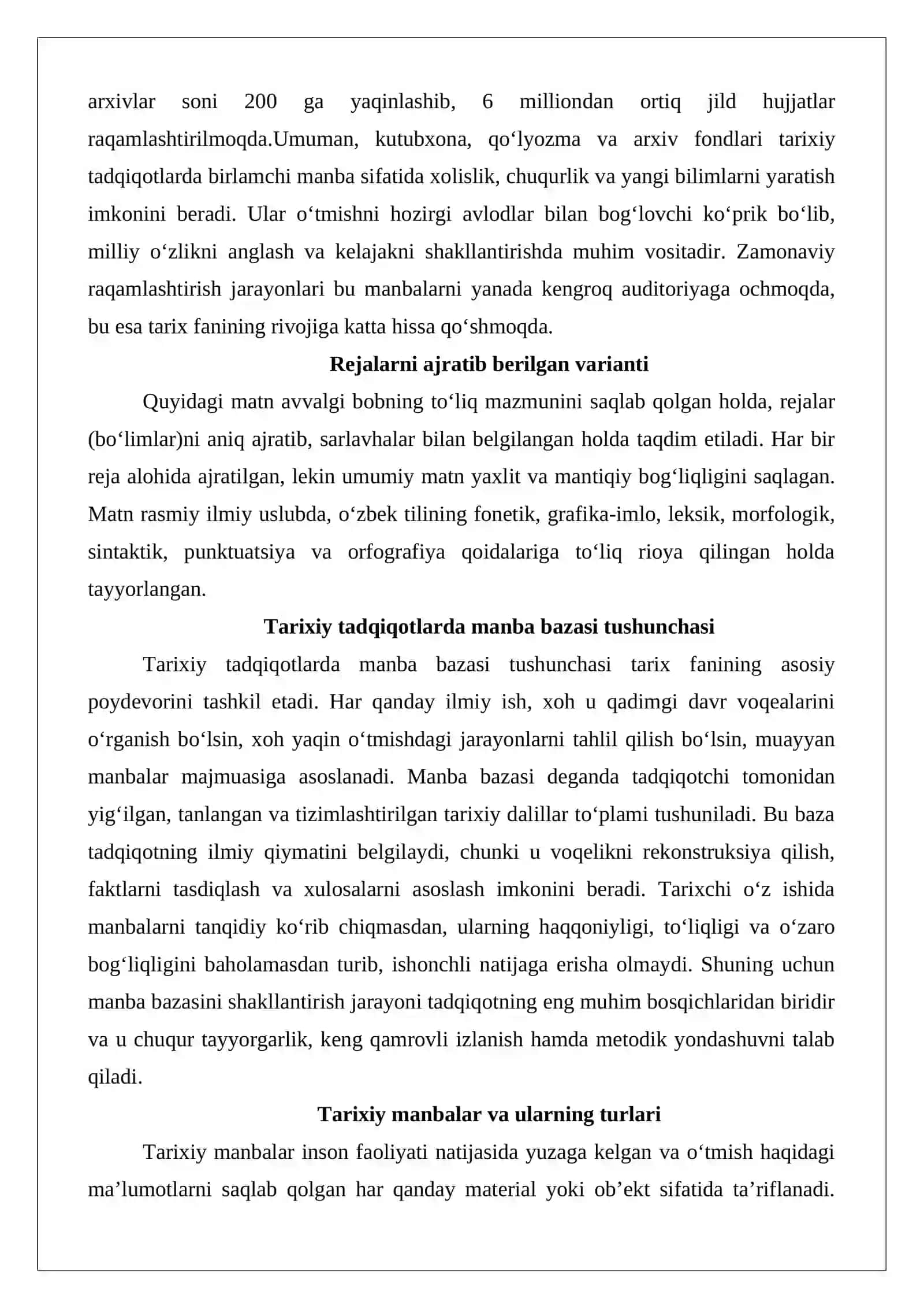 Kutubxona, qo‘lyozma va arxiv fondlari tarixiy tadqiqotlarning manba bazasi sifatida (xalqaro va mahalliy tajriba) 3