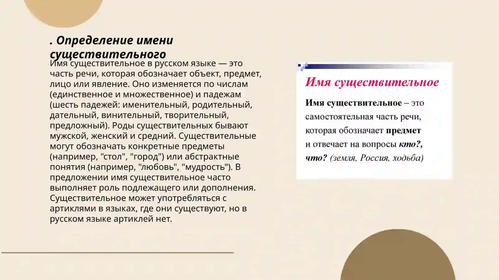 Определение имени существительного 3