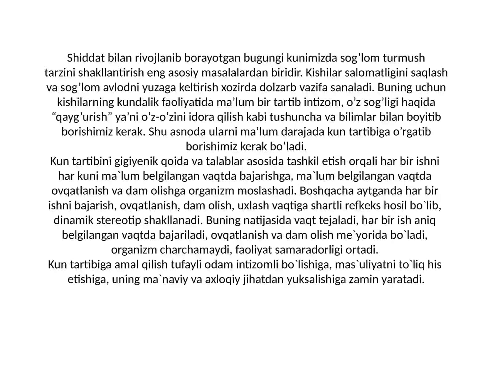 Kun tartibini ahamyati 3