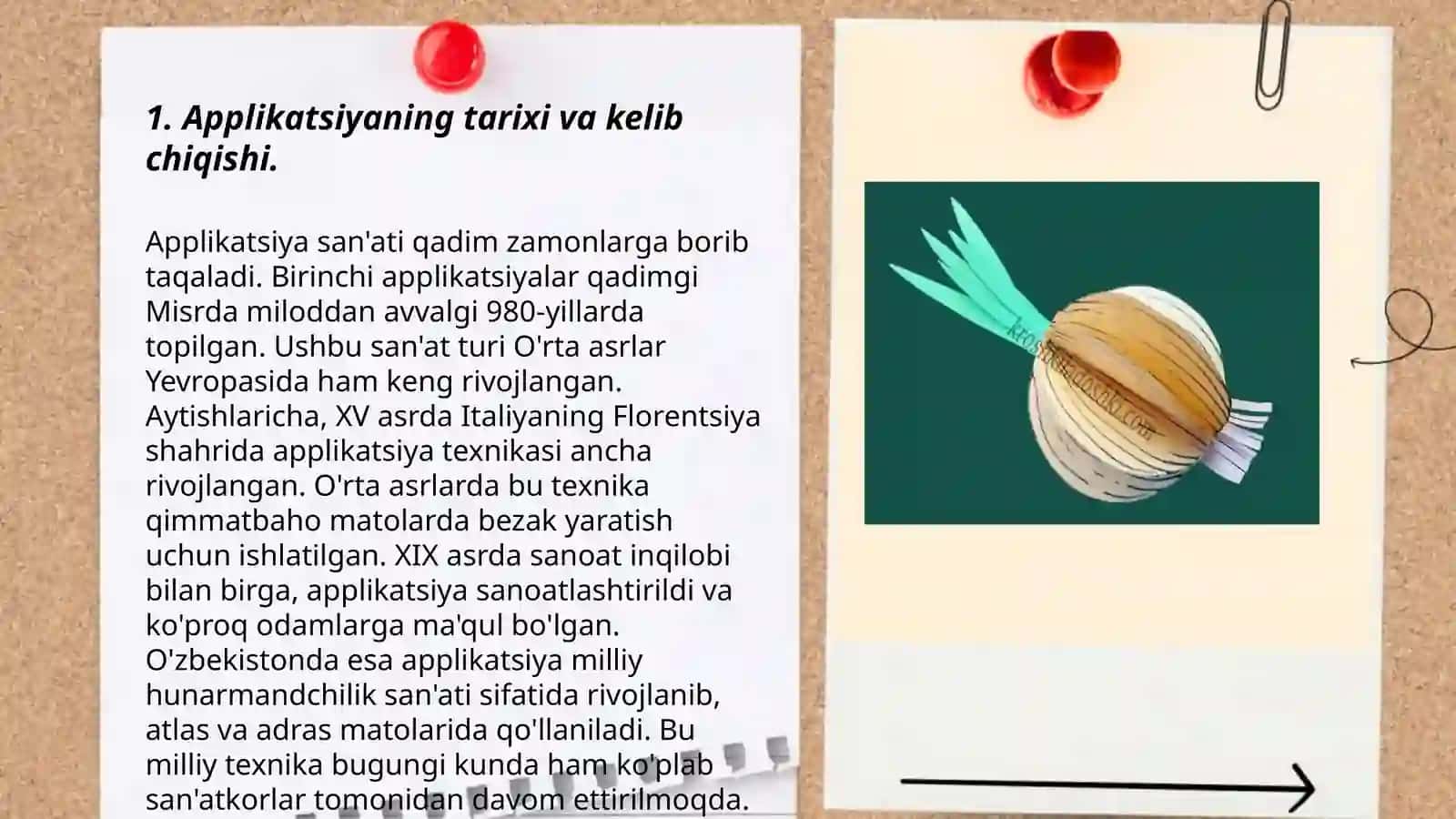 Applikatsiya - amaliy san'at turi sifatida. Mttda applikatsiya turlari 3