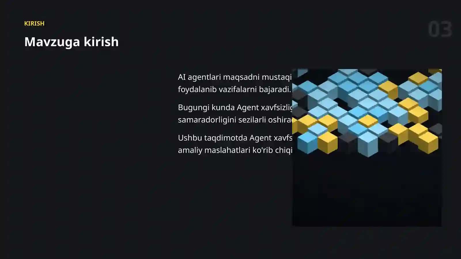 Sun'iy intellekt bo'yicha amaliy taqdimot 3