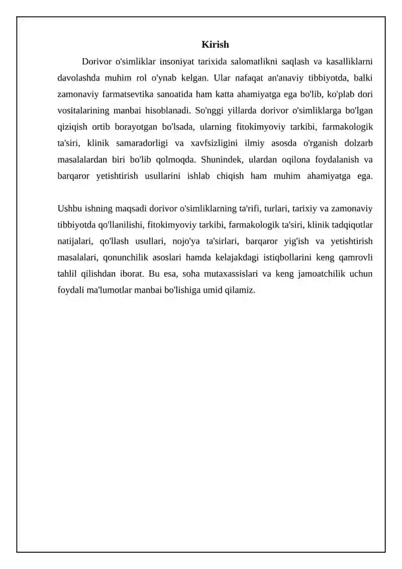 Dorivor o'simliklar: Ta'rifi, Tarixi va Tarkibi 3