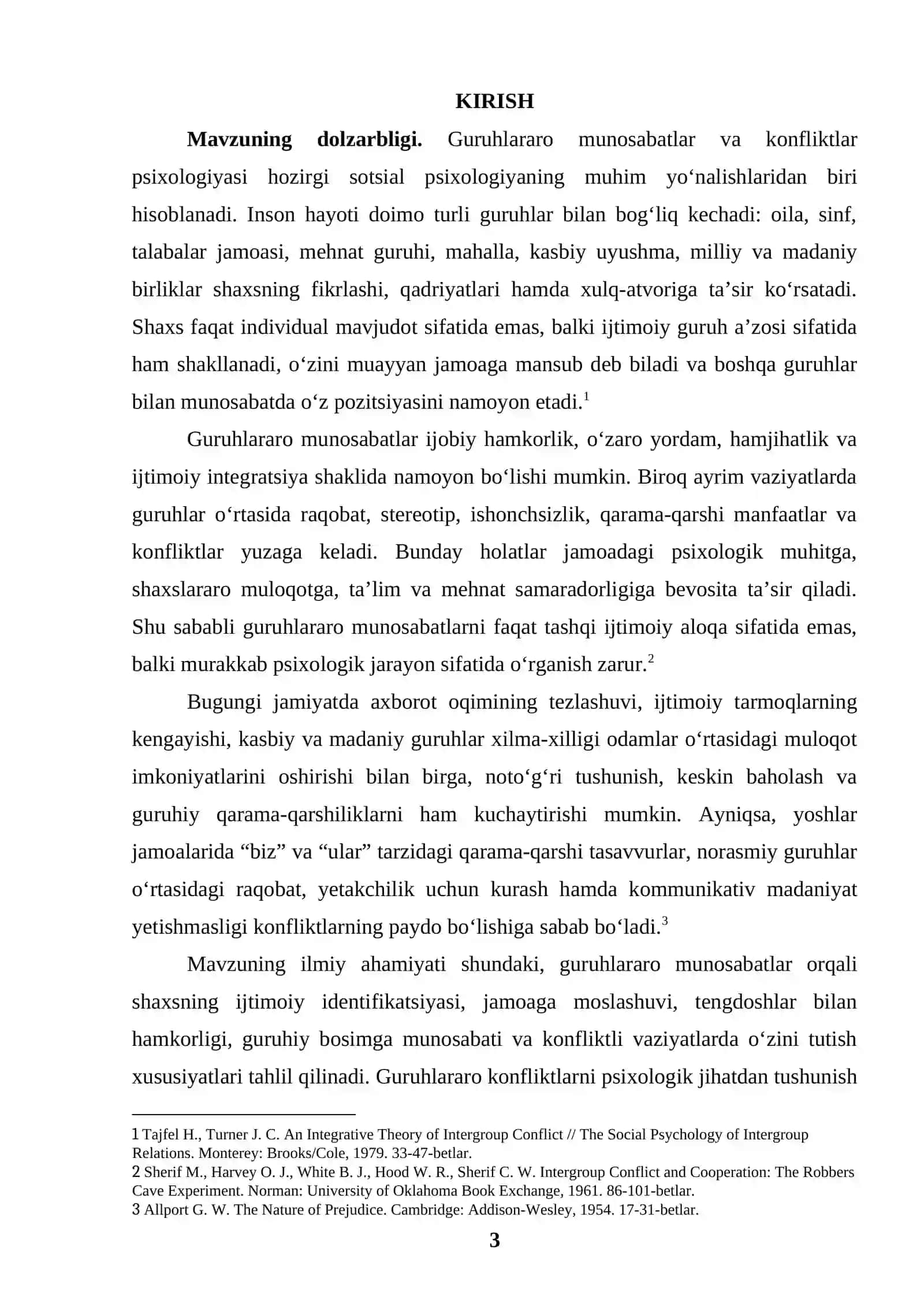 GURUHLARARO MUNOSABATLAR VA KONFLIKTLAR PSIXOLOGIYASI 3