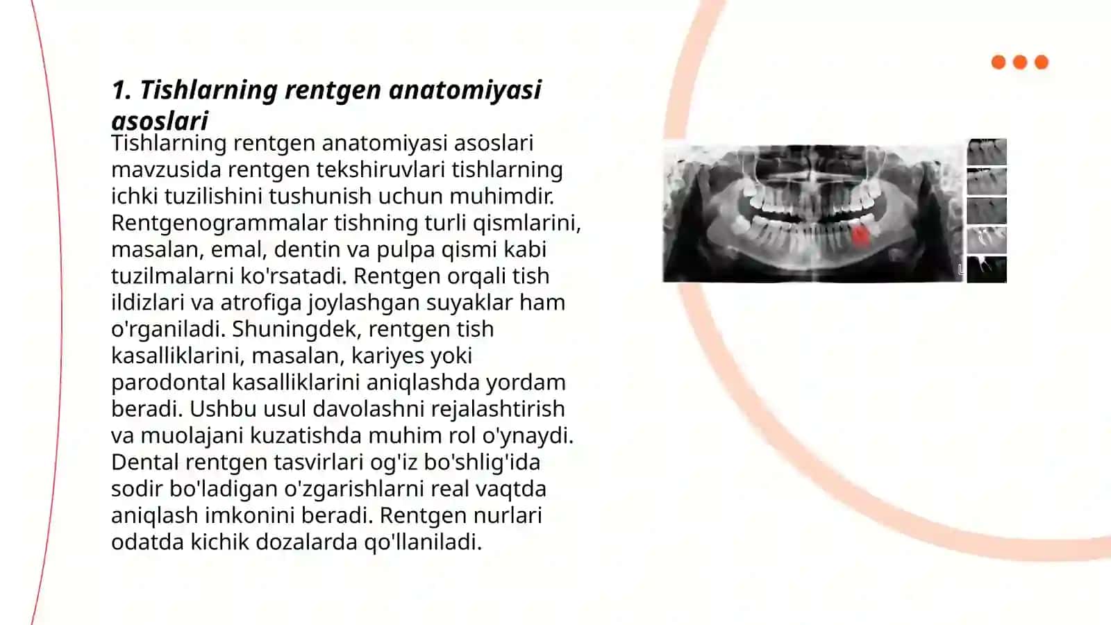 Tishlarning rentgen anatomiyasi 3