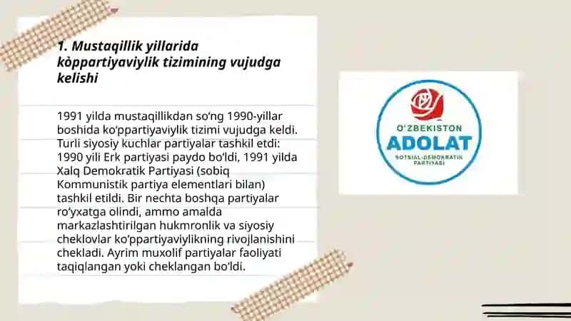 Mustaqillik yillarida kòppartiyaviylik tizimi 3