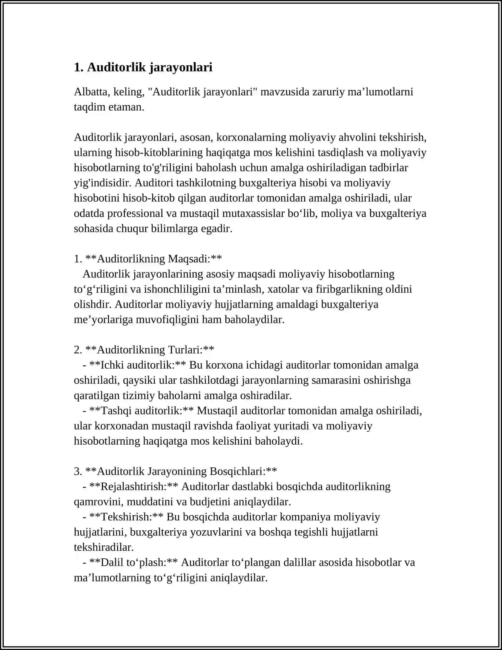BANKLARDA AUDITORLIK XULOSALARINI BERISH TARTIBI 3