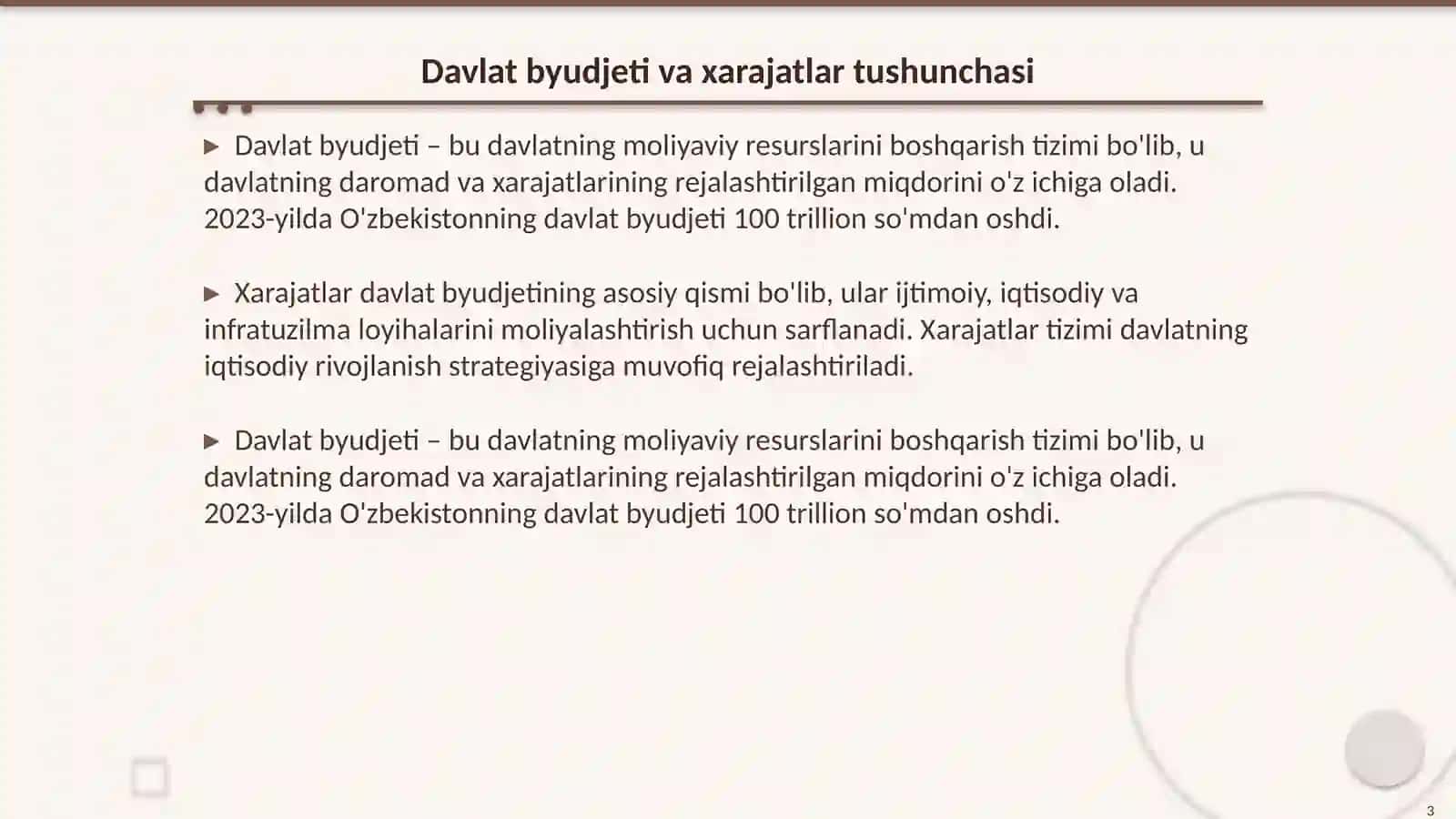 Davlat byudjetining xarajatlari tizimi 3