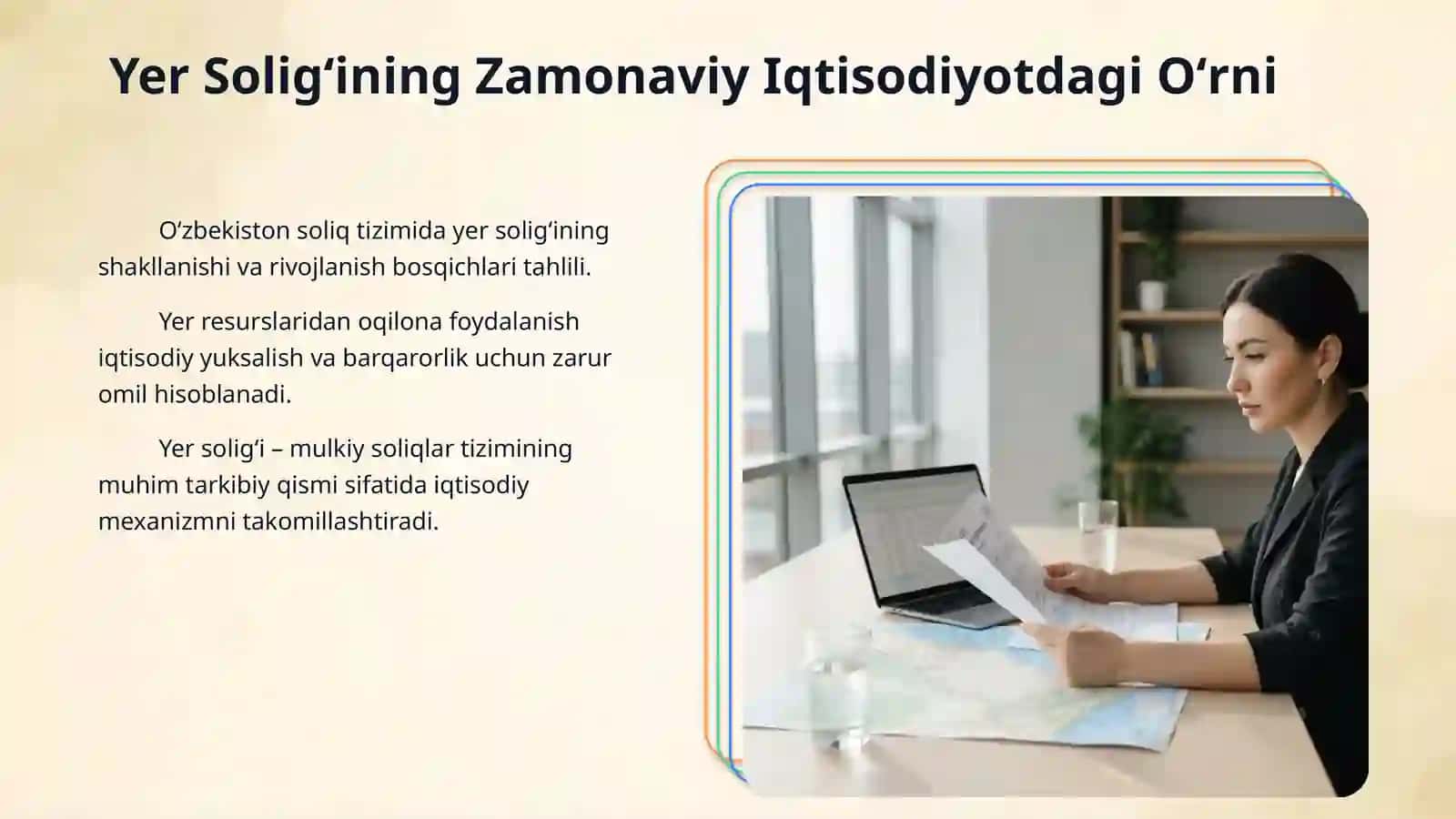 Oʻzbekiston Respublikasi soliq tizimiga yer soligʻining joriy etilishi va uning iqtisodiy mohiyati 3