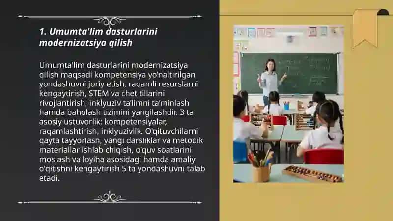 Oʻzbekiston respublikasi taʼlim sohasida amalga oshirilayotgan islohotlar 3