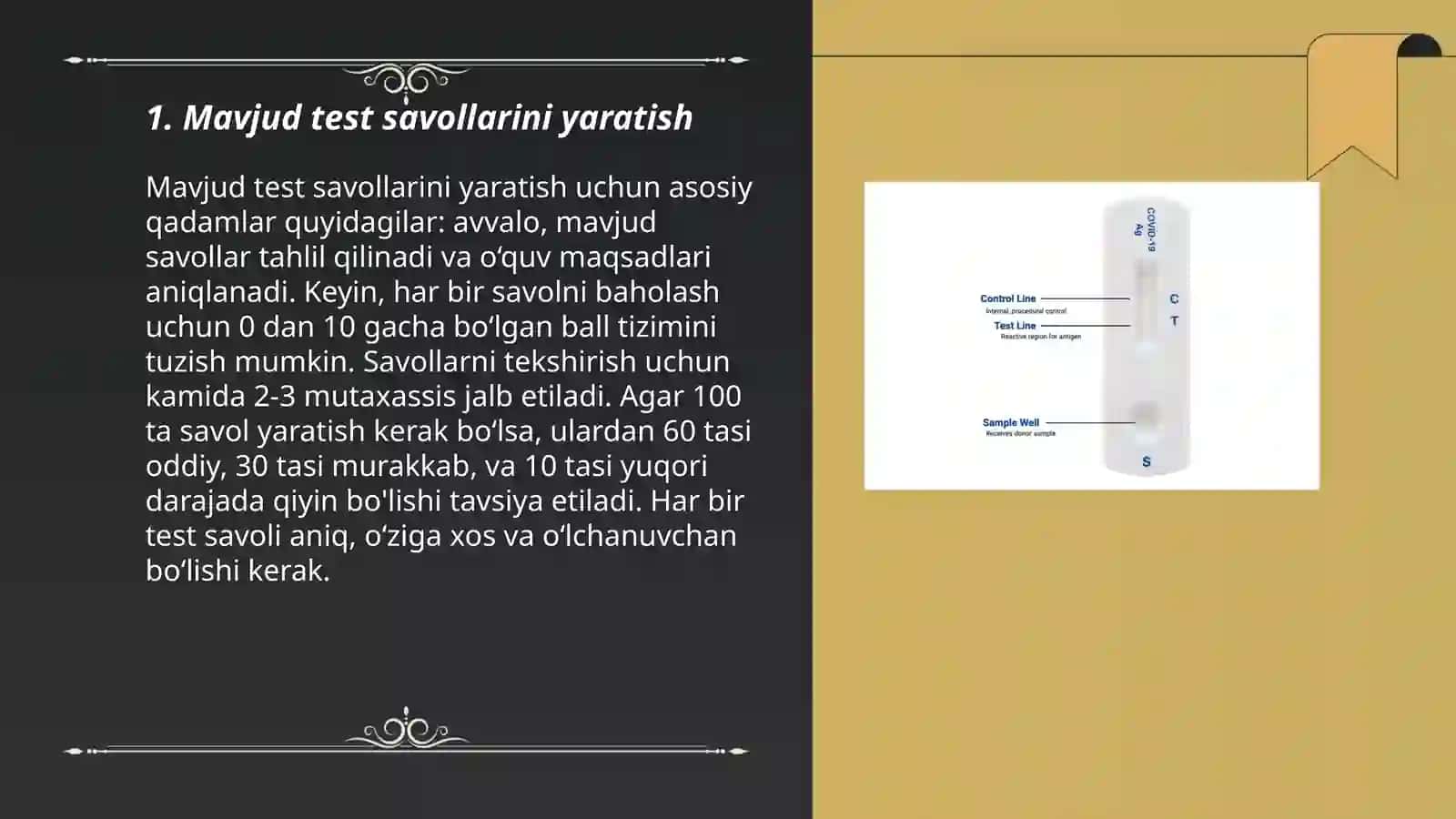 Mavjud test savollarini yaratish 3