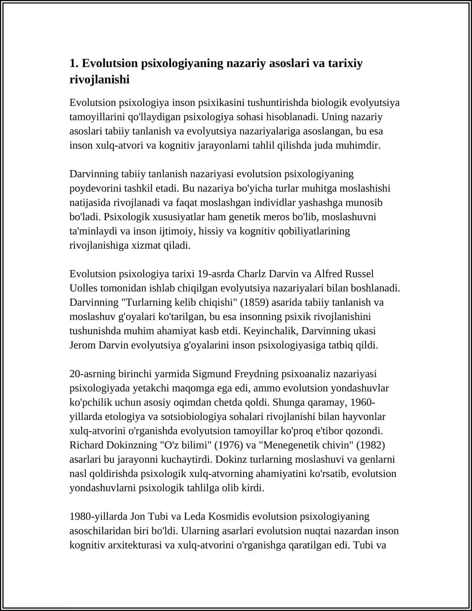 EVOLUTSION PSIXOLOGIYA PSIXOLOGIA SOHASI SIFATDA 3