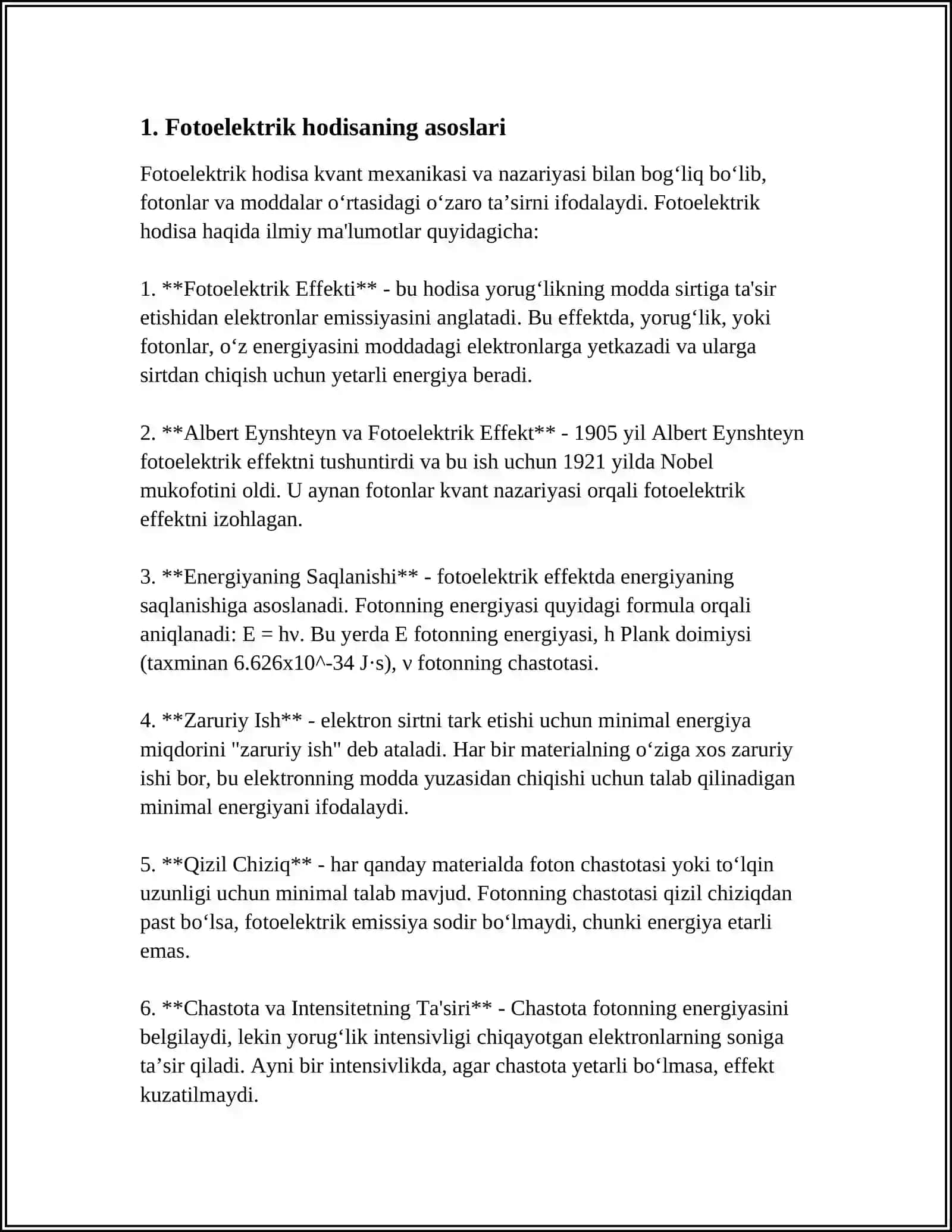 YARIMO'TKAZGICHLARDA FOTOELEKTRIK XODISALAR. FOTOEFFEKT XODISASI VA UNING TURLARI 3