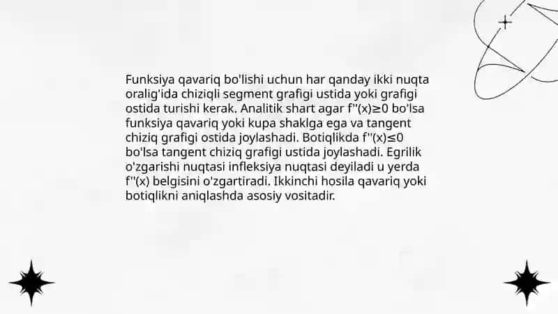 Funksiyaning qavariq va botiqligi 3