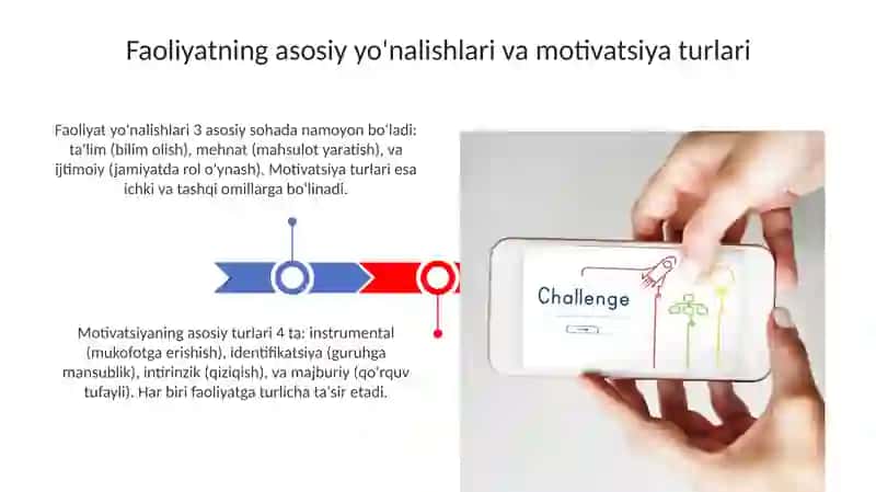 Faoliyatning asosiy yonalishlari va mativatsiyaning unga tasiri 3
