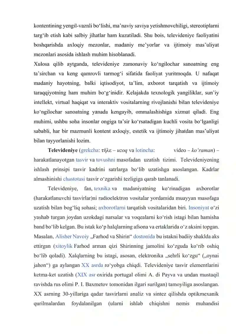 Televideniye ko‘ngilochar sanoat sifatida 3