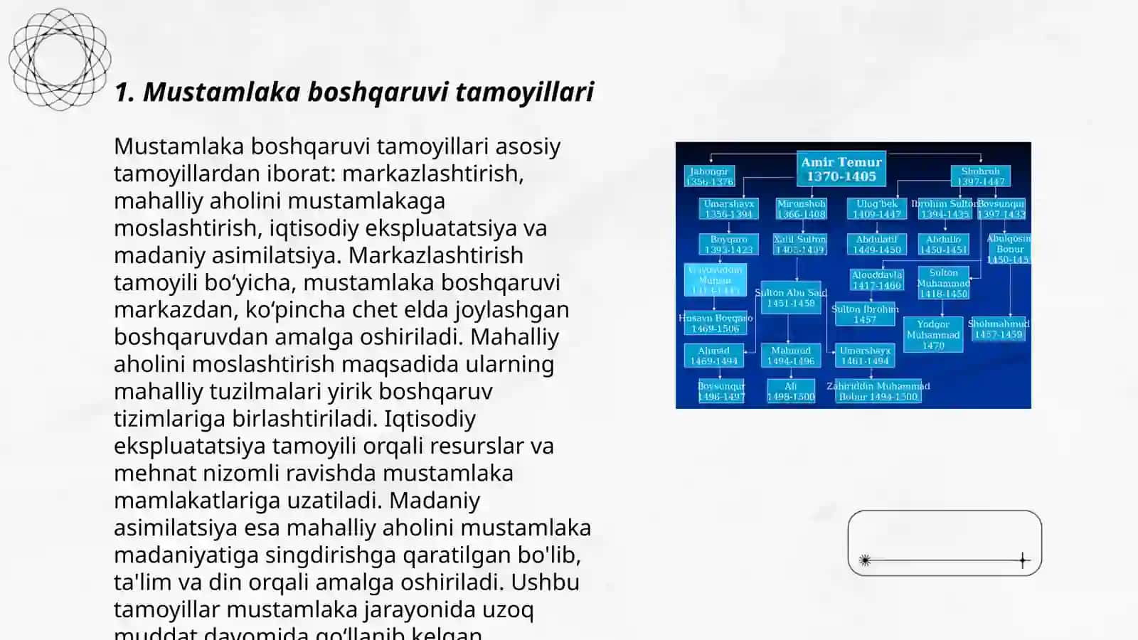 Mustamlaka boshqaruvi tamoyillari 3