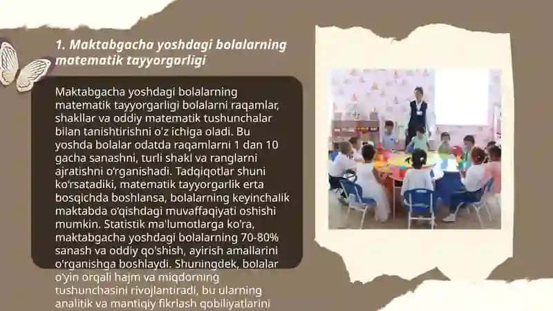 Maktabgacha yoshdagi bolalarni har tomonlama rivojlantirishda ularni maktabga tayyorlashda matematik bilimning roli 3