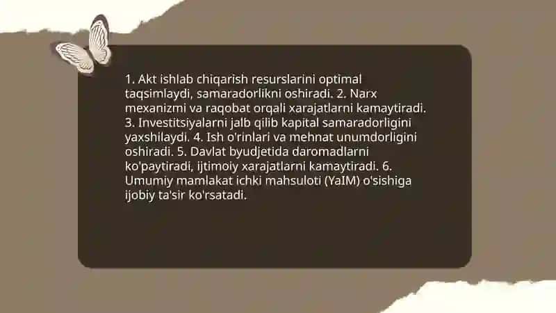 Aktning iqtisodiy samaradorlikka ta'siri 3