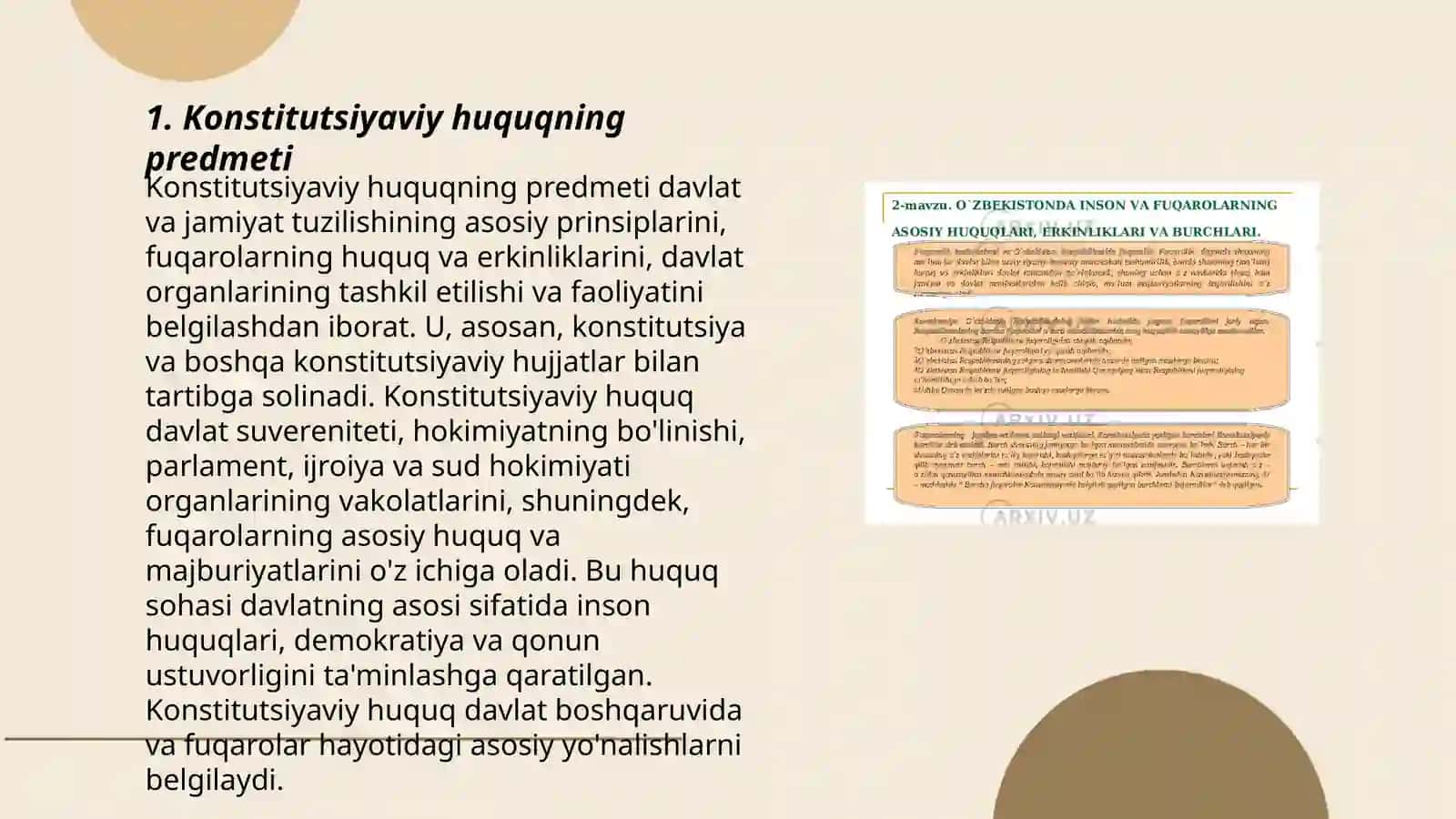 Konstitutsiyaviy huquq fanining predmeti, mohiyati va yuridik tartibi 3