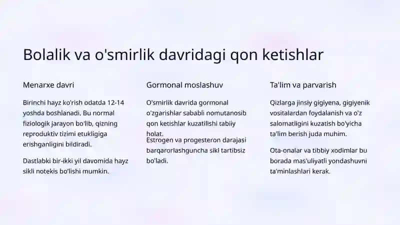 Vaginal Qon Ketishlar: Yoshga Qarab Tasnifi 3