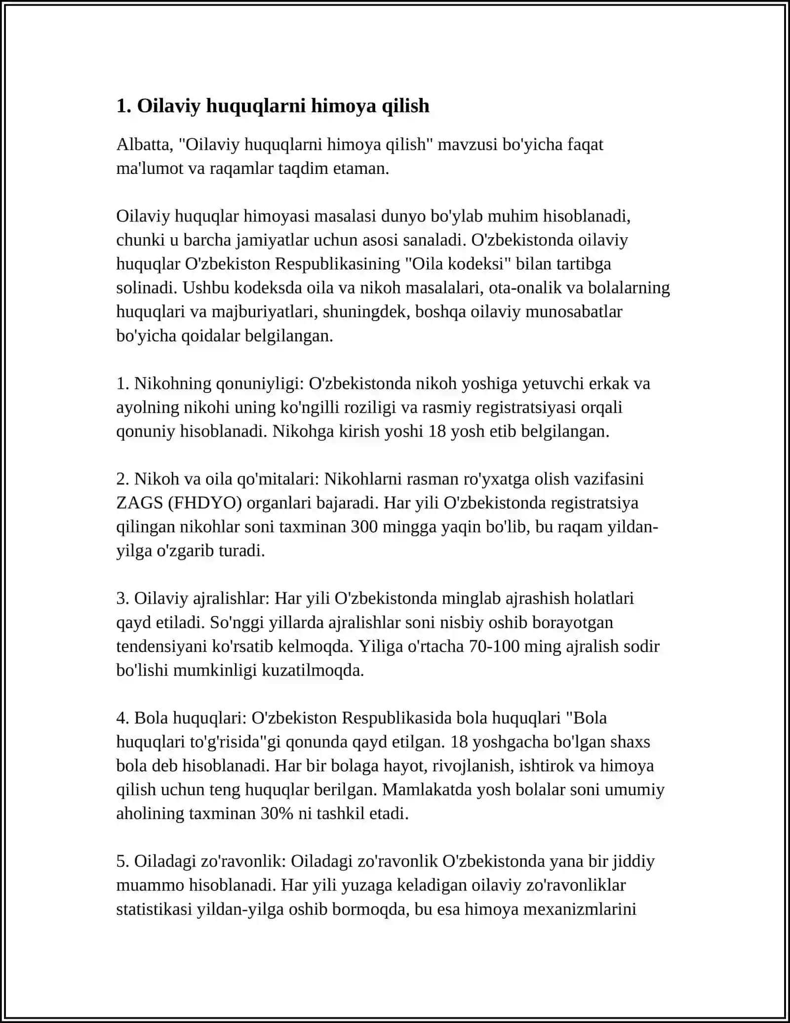 OILALAR VA BOLALARGA IJTIMOIY -HUQUQIY VA PSIXOLOGIK VA PEDAGOGIK YORDAM BO'LIMLARI ISHIGA ALOHIDA E'TIBOR QARATISH LOZIM 3