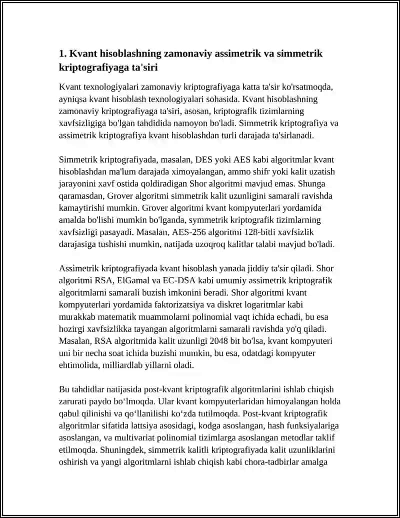KVANT TEXNOLOGIYALARINING ZAMONAVIY KRIPTOGRAFIYAGA TA'SIRI 3