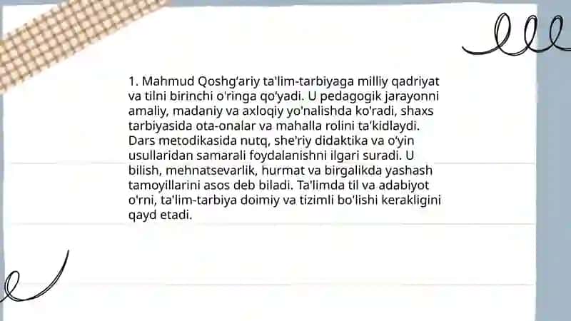 Mahmud Qoshgʻariyning pedagokik qarashlari 3