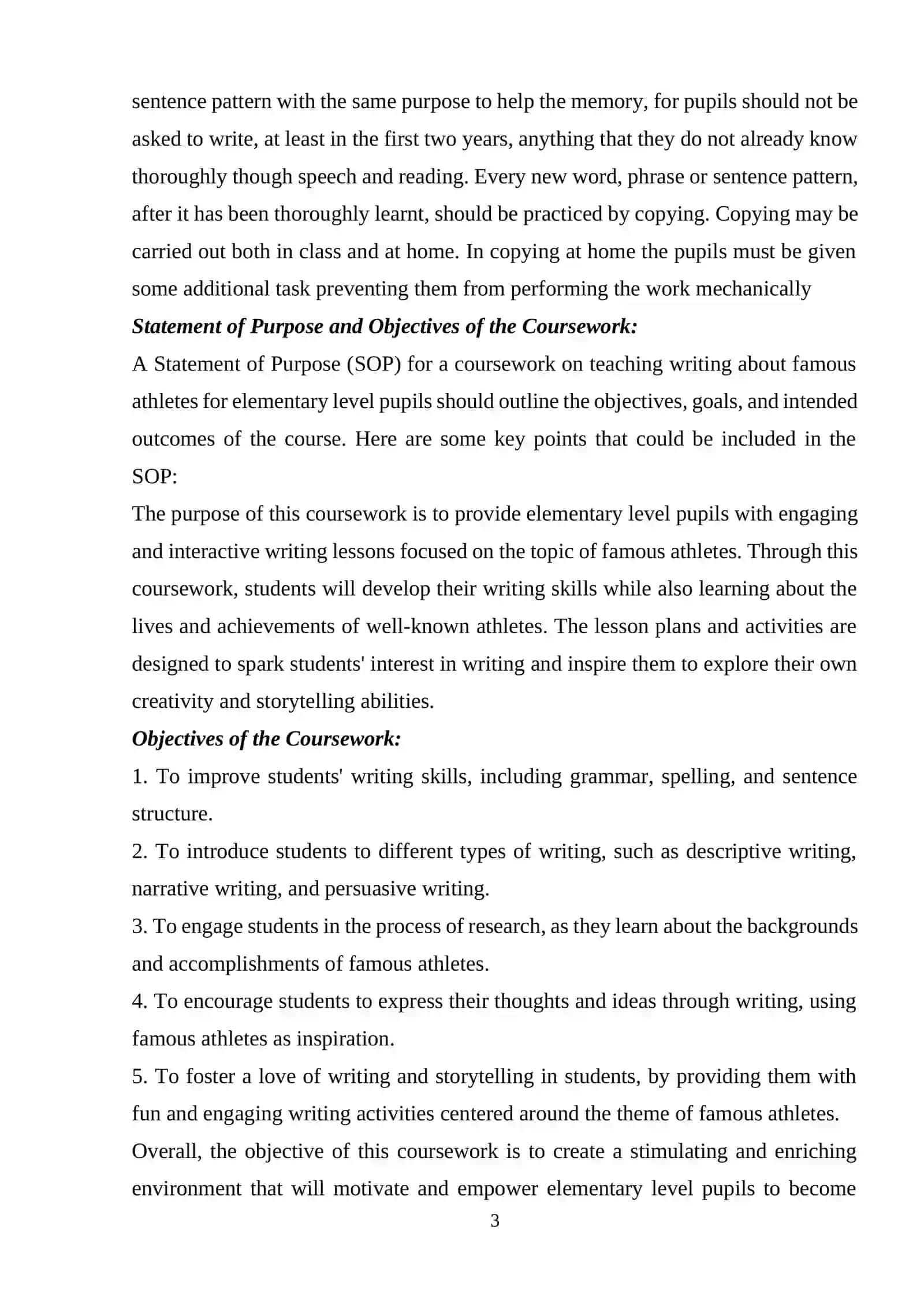 Teaching writing on the topic Famous athletes for the Pre-intermediate level pupils 3