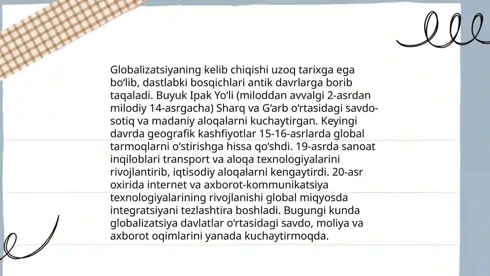 Global jarayonining shakllanish tarixi 3