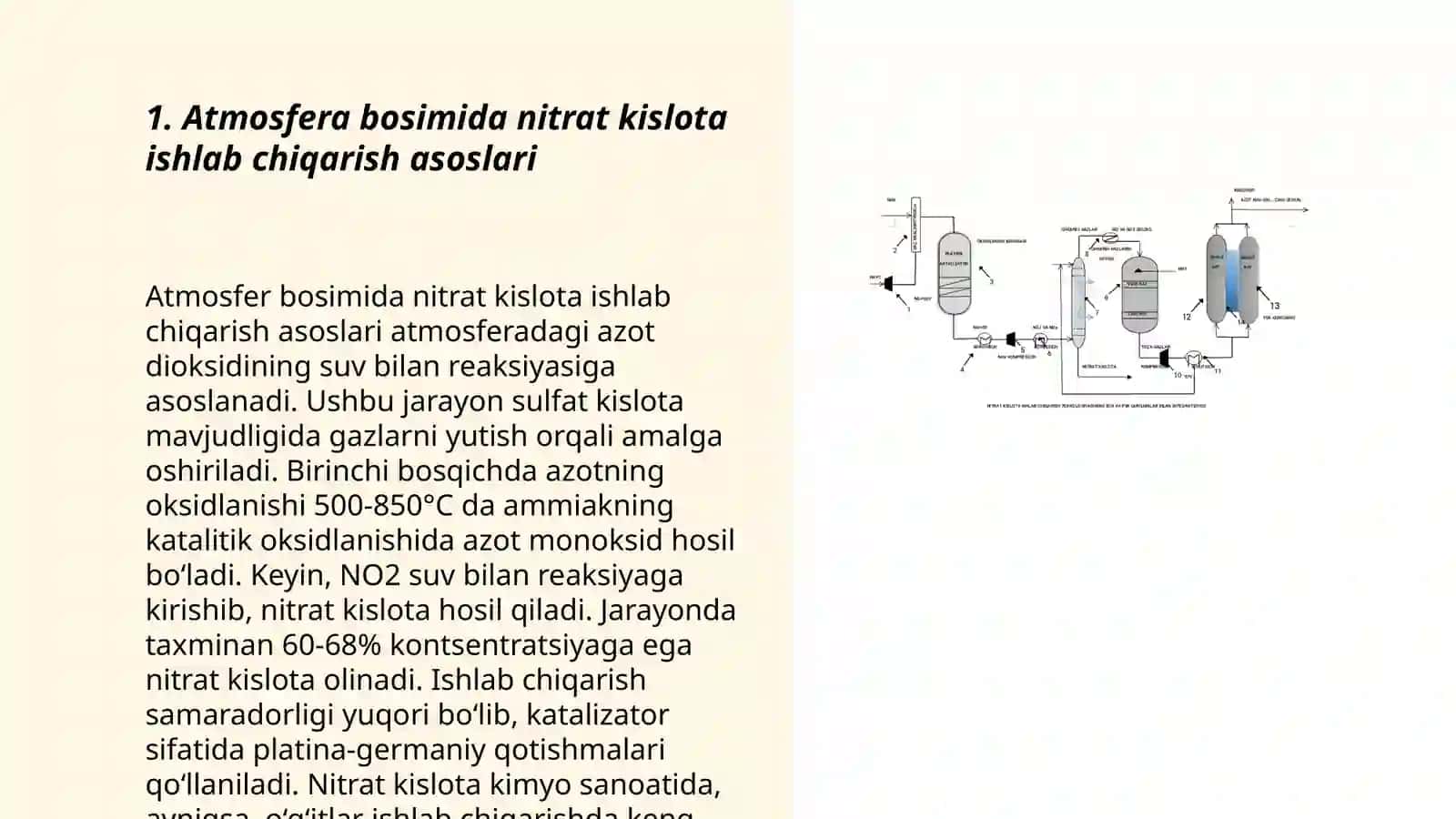 Atmosfera bosimida nitrat kislota ishlab chiqarish texnologiyasini takomillashtirish 3