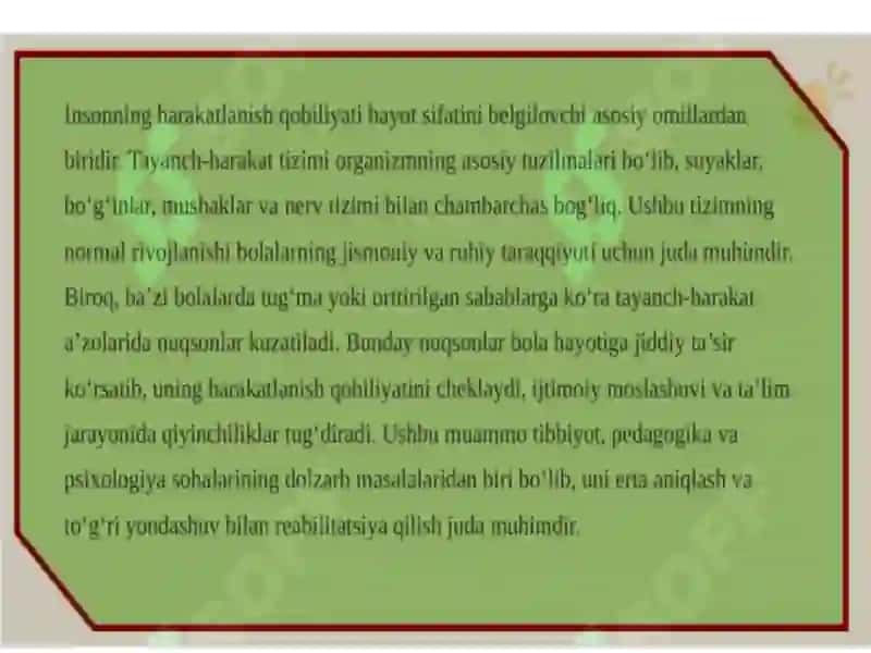Tayanch-harakat apparatida nuqsonlari bо‘lgan bolalar rivojlanishining o‘ziga xos xususiyatlari 3