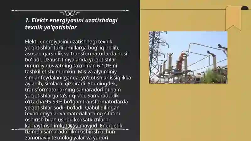 Elektr energiyasini taqsimlashda mavjud muammolar 3