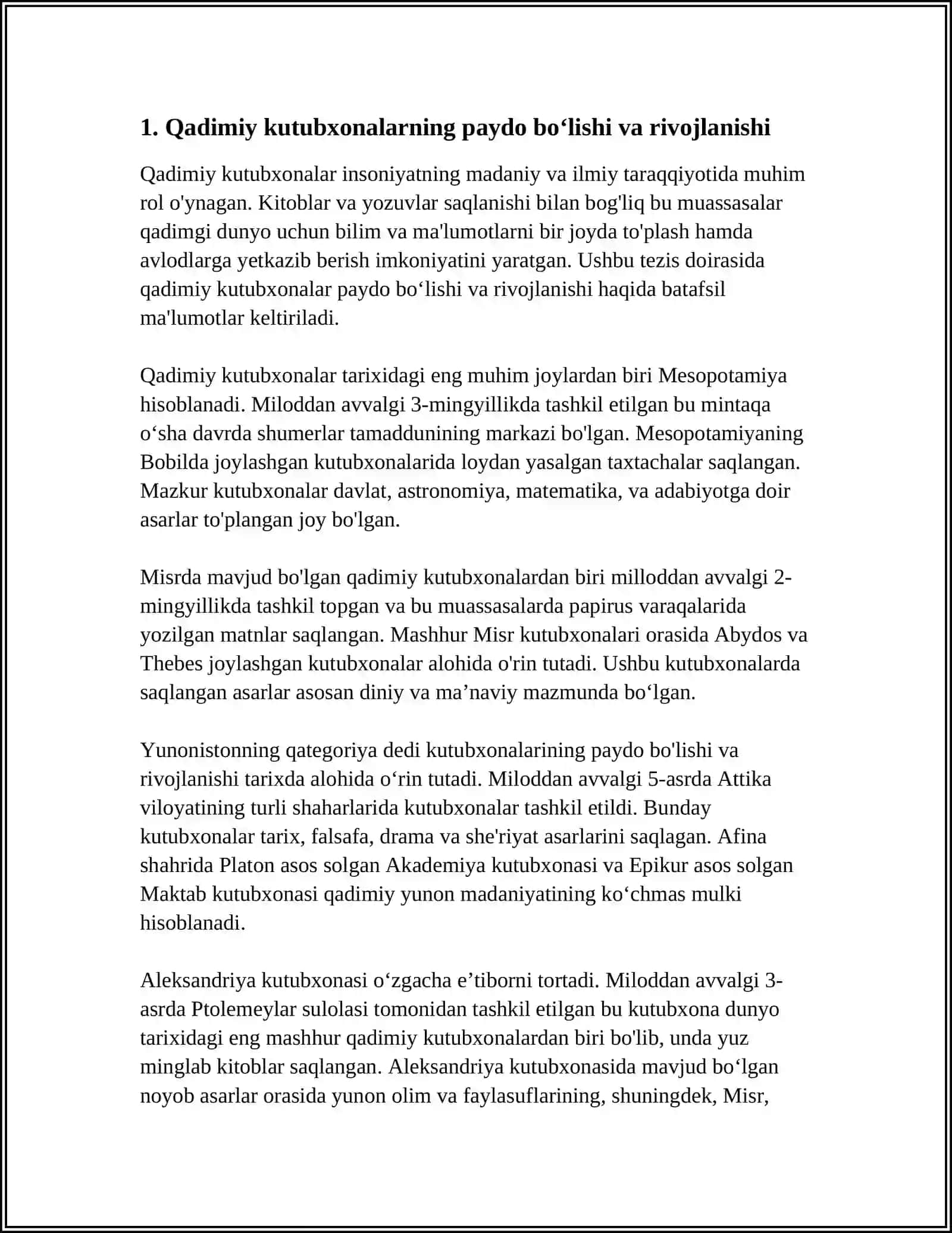 QADIMGI KUTUBXONALAR TARIXI MAVZUSIDA REFERAT 3