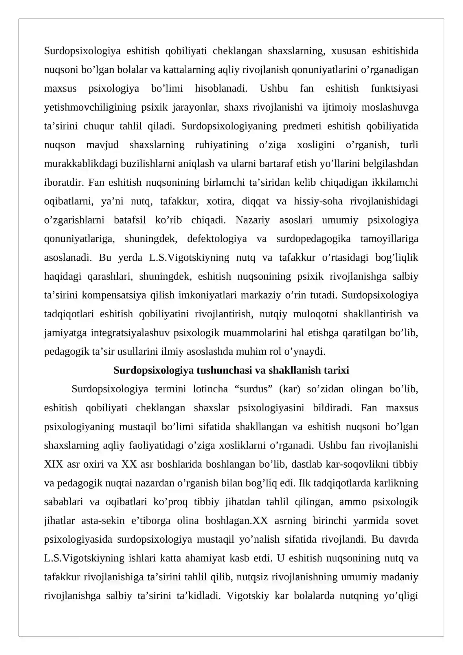 Surdopsixologiya modulining predmeti, maqsadi va vazifalari 3