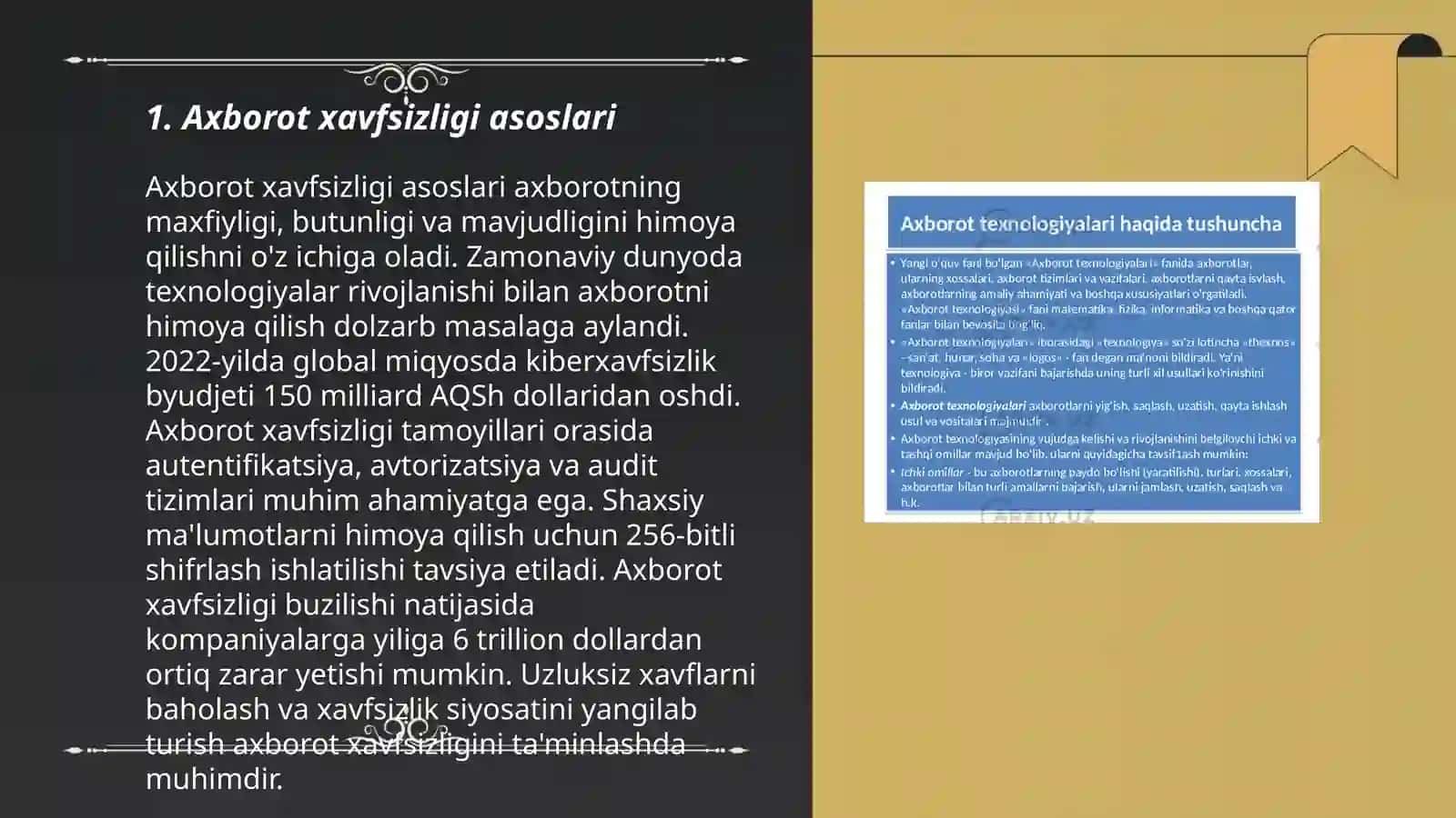 Axborotni ruxsatsiz foydalanishlardan ximoyalash 3
