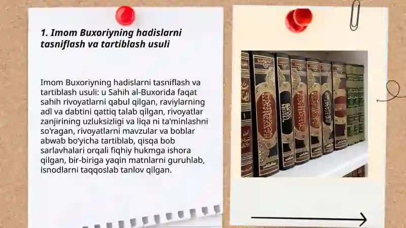 Imom Buxoriy va Imom Termiziylarning hadis ilmiga qòshgan hissalari 3