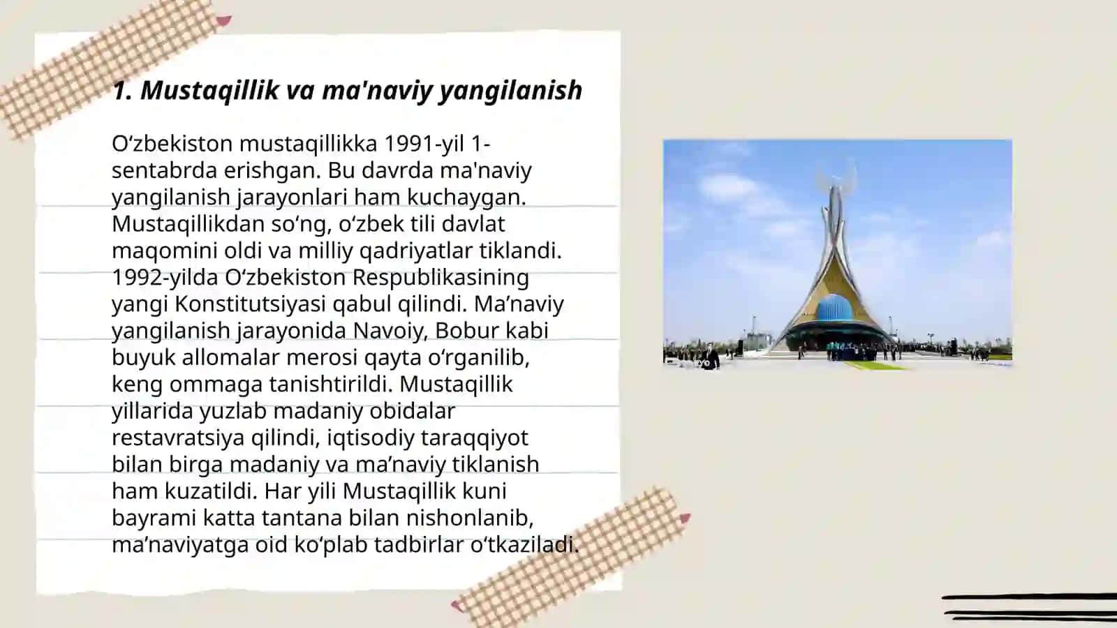 O'zbekistonda ma'naviy madaniy taraqqiyot 3