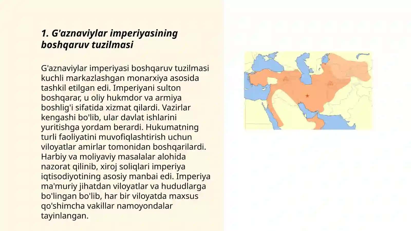 G'aznaviylar va Saljuqiylar davlatida boshqaruv tizimi 3