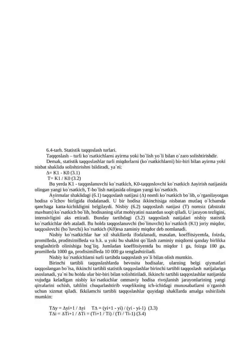 TASVIRIY STATISTIKA KO’RSATKICHLARI 3