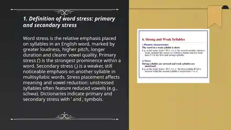 Stress. Strong and weak vowels 3